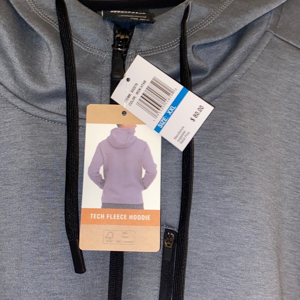 NWT ZeroXposur Gray and Black Full Zipper Hoodie Size XXL - Picture 5 of 7